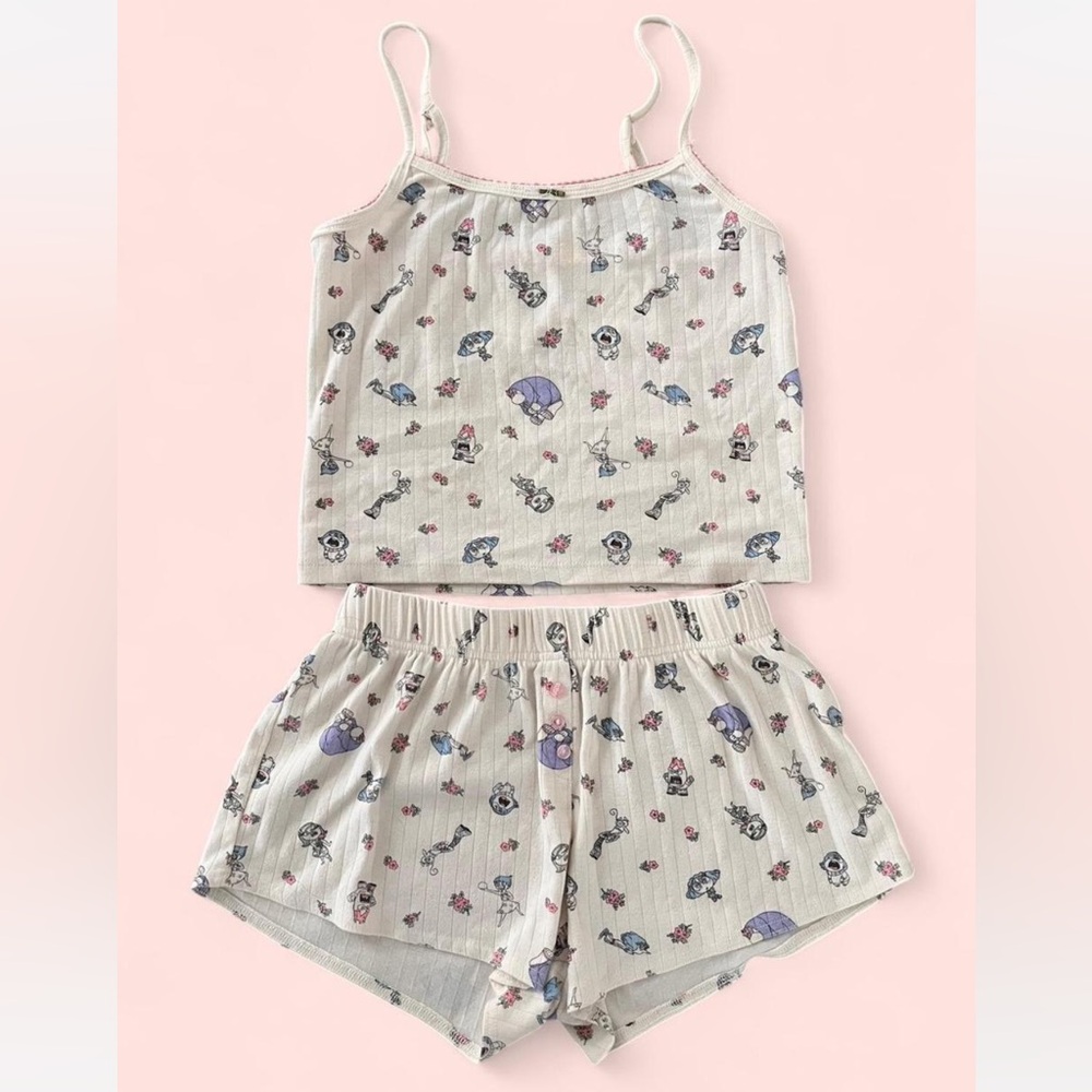 Disney Cream and Purple Women's Sleepwear Set